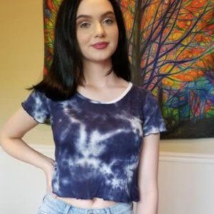 Blue Tie-Dye Crop Top